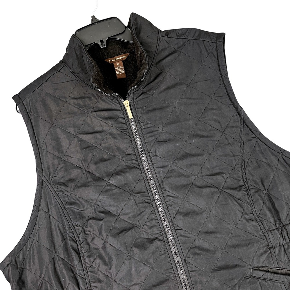 Bit & Bridle Quilted Fleece Lined Vest Womens 2X Full Zip Equestrian Layering